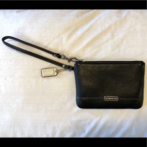 Coach Black leather wristlet